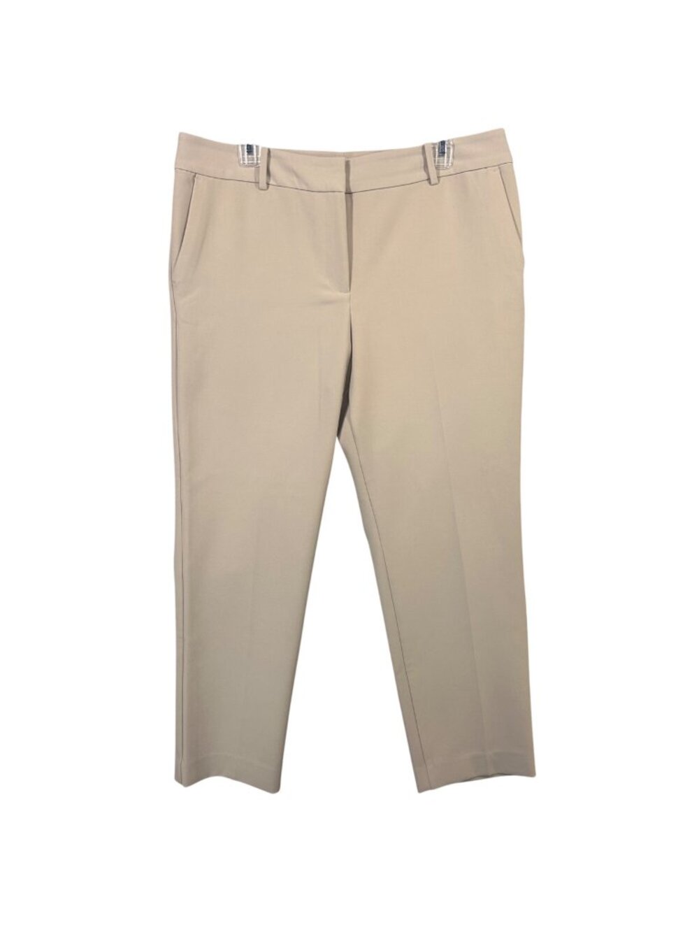 Ann Taylor Factory Beige Straight-Leg Dress Pants Size 12 Polyester Blend GUC